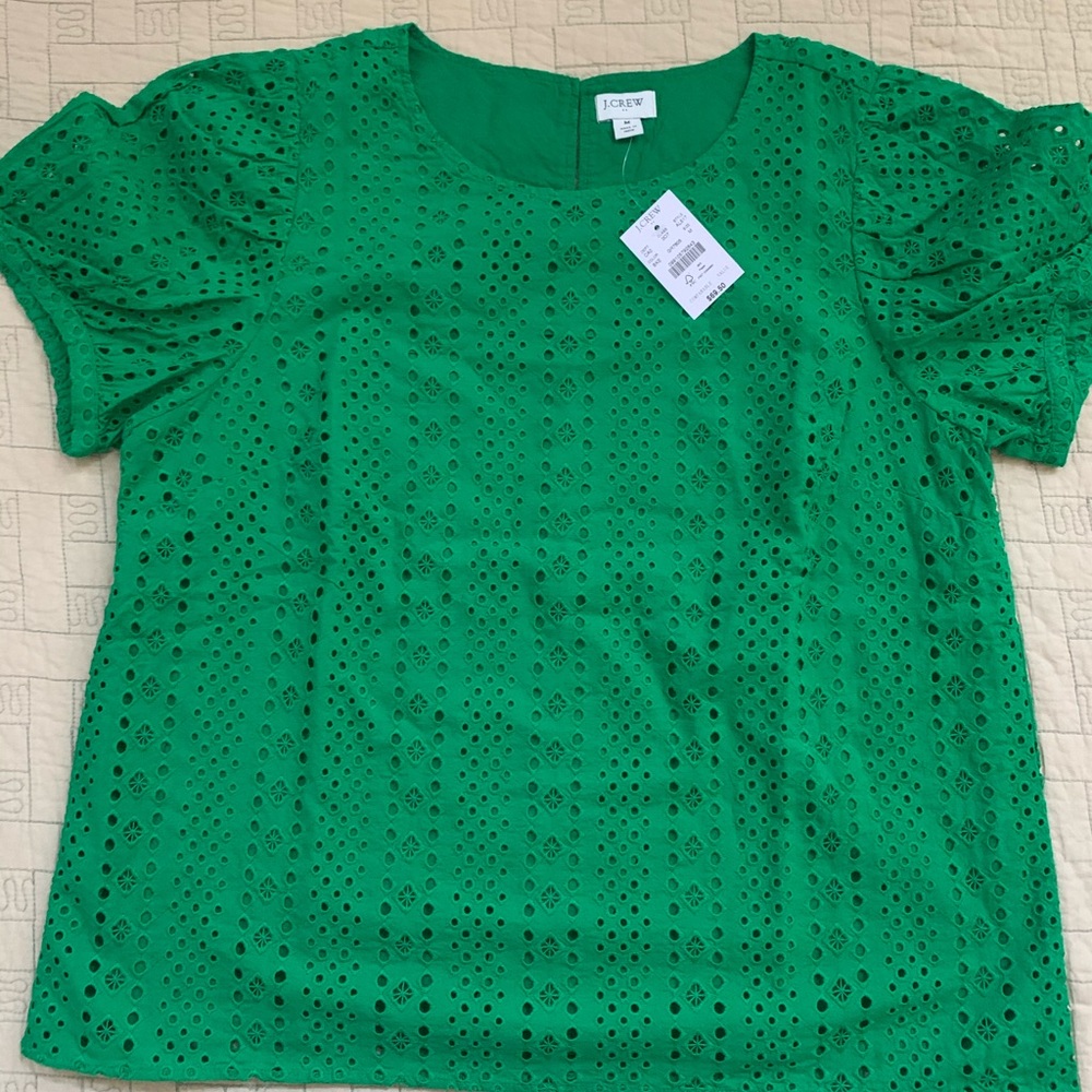 J crew eyelet top